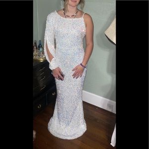 White sequin gown